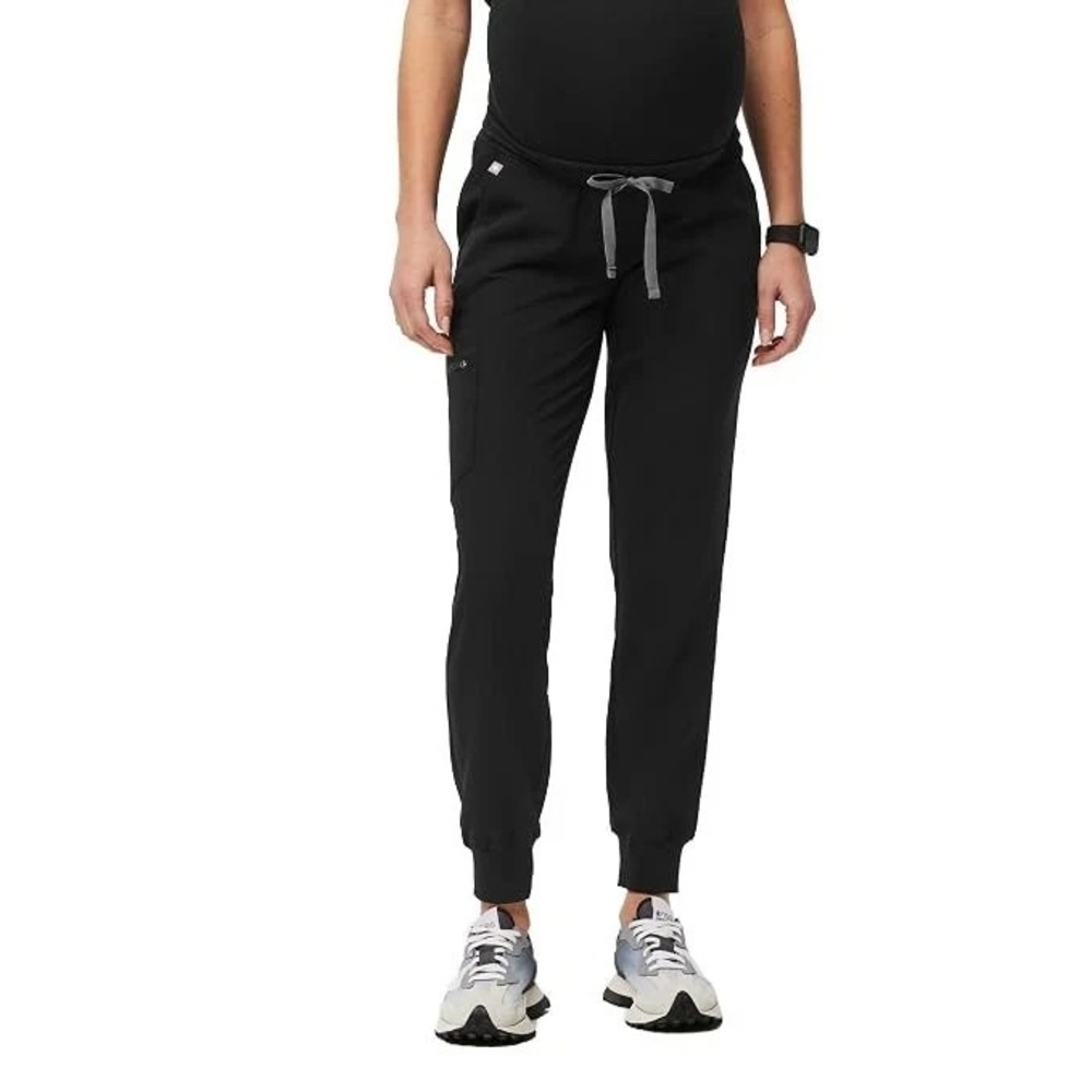 FIGS Zamora Tall Maternity Jogger 2.0 Black XS Women's Scrub Pants NWT